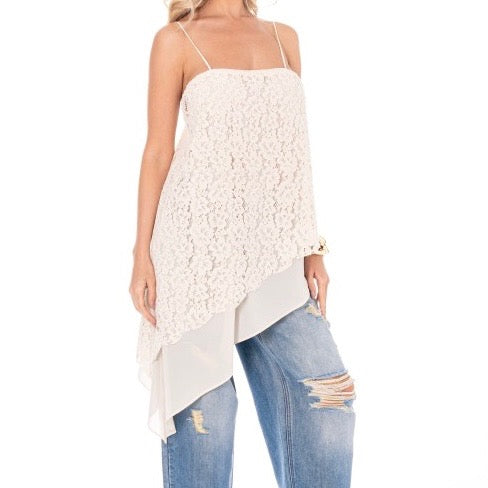 Asymmetrical Lace Top