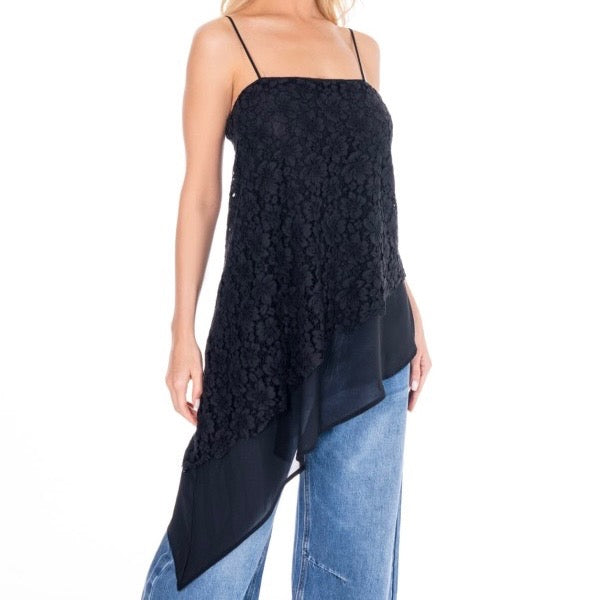 Asymmetrical Lace Top