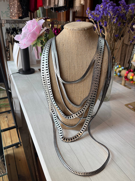 ULI Long Silver Chain Necklace