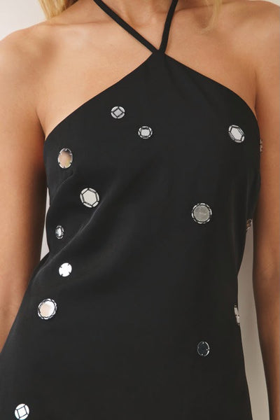 Black Mini Mirror Dress