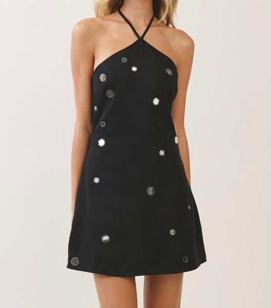 Black Mini Mirror Dress